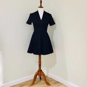 Black Simple V Neck A-Line Mini Dress